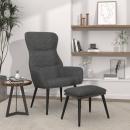 ARDEBO.de - Relaxsessel mit Hocker Dunkelgrau Stoff