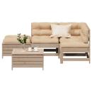 ARDEBO.de - 5-tlg. Garten-Lounge-Set mit Kissen Massivholz Kiefer