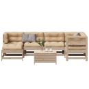 ARDEBO.de - 7-tlg. Garten-Lounge-Set mit Kissen Massivholz Kiefer