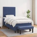 ARDEBO.de - Boxspringbett mit Matratze Blau 80x200 cm Stoff