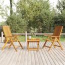 3-tlg. Garten-Lounge-Set Massivholz Teak 