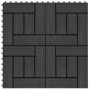 ARDEBO.de - 22 Stk. Terrassenfliesen 30 x 30 cm 2 qm WPC Schwarz