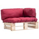 ARDEBO.de - Outdoor-Sofa Paletten mit Kissen in Rot Kiefernholz