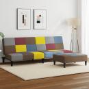 ARDEBO.de - Schlafsofa 2-Sitzer mit Fußhocker Patchwork Stoff