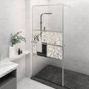 Duschwand mit Ablage für Walk-In-Dusche Chrom 90x195 cm ESG