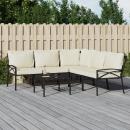 6-tlg. Garten-Lounge-Set mit Sandfarbigen Kissen Stahl