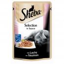 Sheba Portionsbeutel zarte Streifen mit Lachs in Sauce 85g (Menge: 28 je Bestelleinheit)