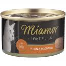 Miamor Dose Feine Filets Thunfisch & Wachtelei 100 g (Menge: 24 je Bestelleinheit)