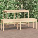 Gartenbank 2-Sitzer 159,5x44x45 cm Massivholz Kiefer