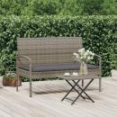 Gartenbank mit Kissen Grau 105 cm Poly Rattan