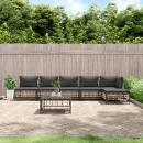 6-tlg. Garten-Lounge-Set mit Kissen Anthrazit Poly Rattan