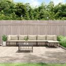 6-tlg. Garten-Lounge-Set mit Kissen Anthrazit Poly Rattan