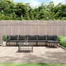 6-tlg. Garten-Lounge-Set mit Kissen Anthrazit Poly Rattan