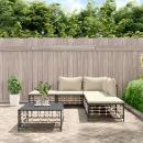 6-tlg. Garten-Lounge-Set mit Kissen Anthrazit Poly Rattan