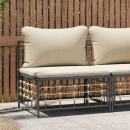 Garten-Mittelsofa mit Beige Kissen Poly Rattan