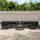 8-tlg. Garten-Lounge-Set mit Kissen Anthrazit Stahl