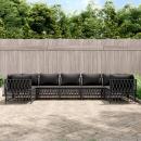 7-tlg. Garten-Lounge-Set mit Kissen Anthrazit Stahl