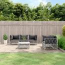 6-tlg. Garten-Lounge-Set mit Kissen Weiß Stahl