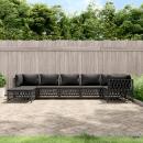 7-tlg. Garten-Lounge-Set mit Kissen Anthrazit Stahl