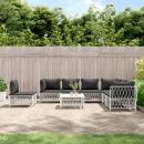 8-tlg. Garten-Lounge-Set mit Kissen Weiß Stahl