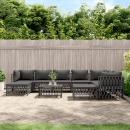 10-tlg. Garten-Lounge-Set mit Kissen Anthrazit Stahl