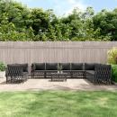 11-tlg. Garten-Lounge-Set mit Kissen Anthrazit Stahl