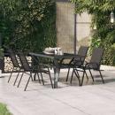 Gartentisch Grau und Schwarz 140x70x70 cm Stahl und Glas