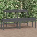 Gartenbank 2-Sitzer Grau 159,5x44x45 cm Massivholz Kiefer