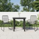 3-tlg. Garten-Essgruppe Schwarz PVC Rattan