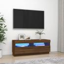 TV-Schrank mit LED-Leuchten Braun Eichen-Optik 100x35x40 cm