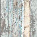 DUTCH WALLCOVERINGS Tapete Holz-Optik Blau PE10012 