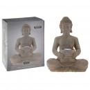 ProGarden Gartenfigur Buddha mit Solarleuchte