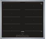 Bosch PXX645FC1E Autarkes Induktionskochfeld, Glaskeramik, 60 cm breit, Edelstahl-Rahmen, Sensor-Tasten, schwarz