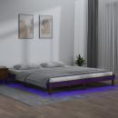 Massivholzbett mit LEDs Honigbraun 140x190 cm