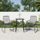 Gartenstühle 2 Stk. Schwarz 58x59x85,5 cm PVC Rattan