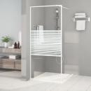 Duschwand für Begehbare Dusche Weiß 90x195 cm ESG-Klarglas