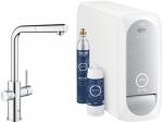 GROHE Blue Home Starter Kit, L-Auslauf, herausziehbarer Mousseurauslauf, bis 150° schwenkbar, chrom (31539000)