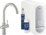 GROHE Blue Home Starter Kit, C-Auslauf, bis 150° schwenkbar, supersteel (31455DC1)