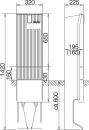 ARDEBO.de - SL142P Anschlusssäule mit Montageplatte, 1 Zylinder eingebaut