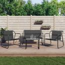 4-tlg. Garten-Lounge-Set mit Kissen Anthrazit Stahl