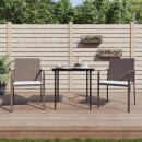 Gartenstühle mit Kissen 2 Stk. Braun 56x59x84 cm Poly Rattan