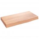 Wandregal Hellbraun 40x20x4 cm Massivholz Eiche Behandelt