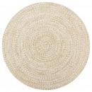 Teppich Handgefertigt Jute Weiß und Natur 120 cm