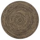 Teppich Handgefertigt Jute Schwarz und Natur 90 cm