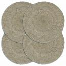 Tischsets 4 Stk. Grau 38 cm Rund Jute