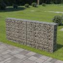 Gabionenwand mit Abdeckung Verzinkter Stahl 200×20×85 cm