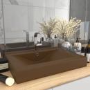 Luxus-Waschbecken mit Hahnloch Matt-Creme 60x46 cm Keramik