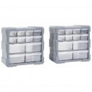 Multi-Schubladen-Organizer 2 Stk. 12 Schubladen 26,5x16x26 cm