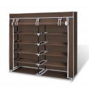 Stoff Schuhschrank mit Abdeckung 115 x 28 x 110 cm Braun 