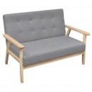 2-Sitzer-Sofa Stoff Hellgrau